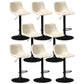 Contemporary Metal Stool Leather Upholstered Counter Stool in Matte Finish for Indoor Off-White Black 8 Piece Set Clearhalo 'Bar Furniture' 'Bar Stools' 'bar_stools' 'furn' 'furn_bar_stools' 'Furniture' 'Kitchen & Dining Furniture' 5724736