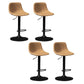 Contemporary Metal Stool Leather Upholstered Counter Stool in Matte Finish for Indoor Brown Black 4 Piece Set Clearhalo 'Bar Furniture' 'Bar Stools' 'bar_stools' 'furn' 'furn_bar_stools' 'Furniture' 'Kitchen & Dining Furniture' 5724737