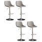 Contemporary Metal Stool Leather Upholstered Counter Stool in Matte Finish for Indoor Grey Silver 4 Piece Set Clearhalo 'Bar Furniture' 'Bar Stools' 'bar_stools' 'furn' 'furn_bar_stools' 'Furniture' 'Kitchen & Dining Furniture' 5724741