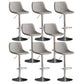 Contemporary Metal Stool Leather Upholstered Counter Stool in Matte Finish for Indoor Grey Silver 8 Piece Set Clearhalo 'Bar Furniture' 'Bar Stools' 'bar_stools' 'furn' 'furn_bar_stools' 'Furniture' 'Kitchen & Dining Furniture' 5724742