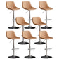 Contemporary Metal Stool Leather Upholstered Counter Stool in Matte Finish for Indoor Brown Silver 8 Piece Set Clearhalo 'Bar Furniture' 'Bar Stools' 'bar_stools' 'furn' 'furn_bar_stools' 'Furniture' 'Kitchen & Dining Furniture' 5724744