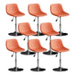 Contemporary Metal Stool Leather Upholstered Counter Stool in Matte Finish for Indoor Orange Silver 8 Piece Set Clearhalo 'Bar Furniture' 'Bar Stools' 'bar_stools' 'furn' 'furn_bar_stools' 'Furniture' 'Kitchen & Dining Furniture' 5724746