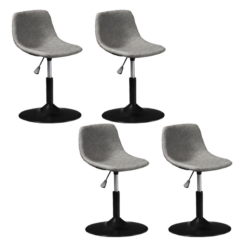 Contemporary Metal Stool Leather Upholstered Counter Stool in Matte Finish for Indoor Dark Gray Black 4 Piece Set Clearhalo 'Bar Furniture' 'Bar Stools' 'bar_stools' 'furn' 'furn_bar_stools' 'Furniture' 'Kitchen & Dining Furniture' 5724747