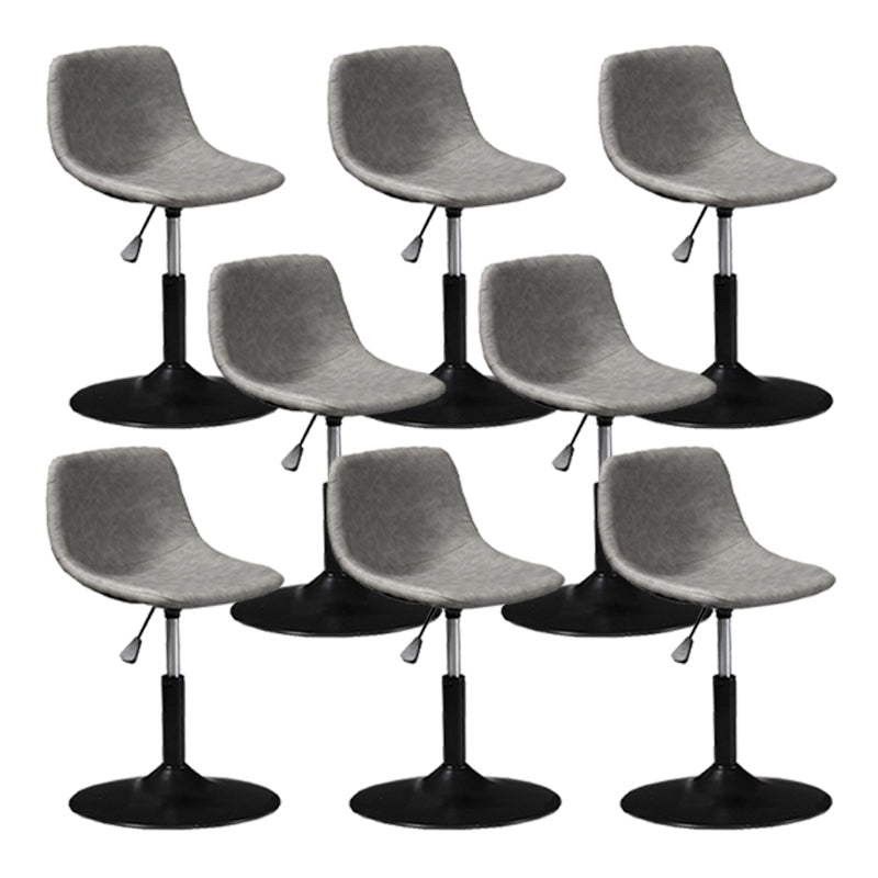 Contemporary Metal Stool Leather Upholstered Counter Stool in Matte Finish for Indoor Dark Gray Black 8 Piece Set Clearhalo 'Bar Furniture' 'Bar Stools' 'bar_stools' 'furn' 'furn_bar_stools' 'Furniture' 'Kitchen & Dining Furniture' 5724748