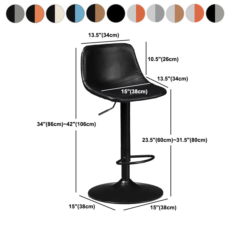 Contemporary Metal Stool Leather Upholstered Counter Stool in Matte Finish for Indoor Clearhalo 'Bar Furniture' 'Bar Stools' 'bar_stools' 'furn' 'furn_bar_stools' 'Furniture' 'Kitchen & Dining Furniture' 5724749