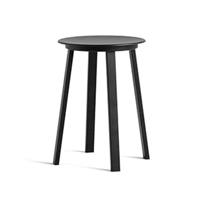 Contemporary Backless Barstool Round Seat Armless Bar Stools with 4 Metal Legs Black 1 Piece Short Stool(20"H) Clearhalo 'Bar Furniture' 'Bar Stools' 'bar_stools' 'furn' 'furn_bar_stools' 'Furniture' 'Kitchen & Dining Furniture' 5724751