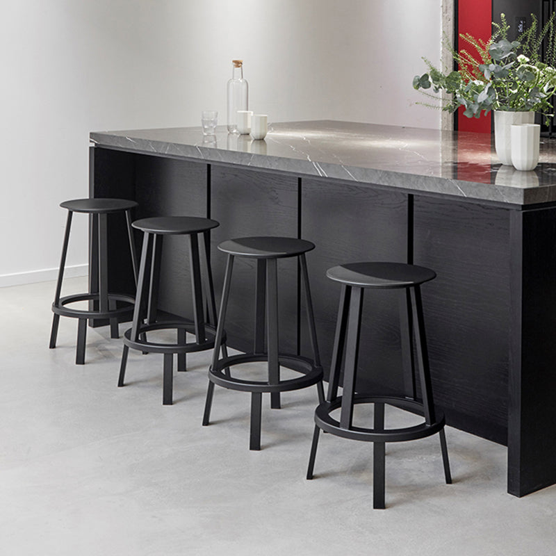 Contemporary Backless Barstool Round Seat Armless Bar Stools with 4 Metal Legs Clearhalo 'Bar Furniture' 'Bar Stools' 'bar_stools' 'furn' 'furn_bar_stools' 'Furniture' 'Kitchen & Dining Furniture' 5724756