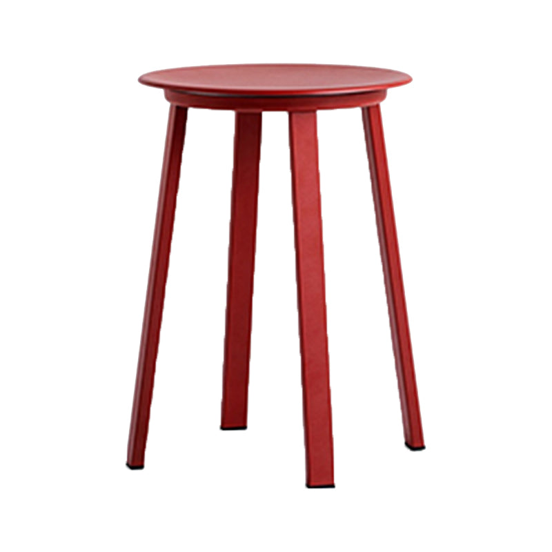 Contemporary Backless Barstool Round Seat Armless Bar Stools with 4 Metal Legs Clearhalo 'Bar Furniture' 'Bar Stools' 'bar_stools' 'furn' 'furn_bar_stools' 'Furniture' 'Kitchen & Dining Furniture' 5724759