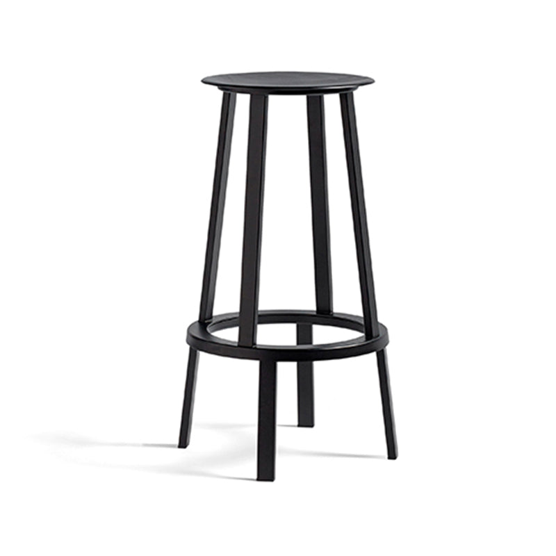 Contemporary Backless Barstool Round Seat Armless Bar Stools with 4 Metal Legs Black 1 Piece Clearhalo 'Bar Furniture' 'Bar Stools' 'bar_stools' 'furn' 'furn_bar_stools' 'Furniture' 'Kitchen & Dining Furniture' 5724760