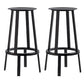 Contemporary Backless Barstool Round Seat Armless Bar Stools with 4 Metal Legs Black 2 Piece Set Clearhalo 'Bar Furniture' 'Bar Stools' 'bar_stools' 'furn' 'furn_bar_stools' 'Furniture' 'Kitchen & Dining Furniture' 5724763