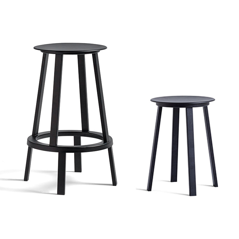 Contemporary Backless Barstool Round Seat Armless Bar Stools with 4 Metal Legs Clearhalo 'Bar Furniture' 'Bar Stools' 'bar_stools' 'furn' 'furn_bar_stools' 'Furniture' 'Kitchen & Dining Furniture' 5724764