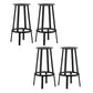 Contemporary Backless Barstool Round Seat Armless Bar Stools with 4 Metal Legs Black 4 Piece Set Clearhalo 'Bar Furniture' 'Bar Stools' 'bar_stools' 'furn' 'furn_bar_stools' 'Furniture' 'Kitchen & Dining Furniture' 5724765