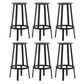 Contemporary Backless Barstool Round Seat Armless Bar Stools with 4 Metal Legs Black 6 Piece Set Clearhalo 'Bar Furniture' 'Bar Stools' 'bar_stools' 'furn' 'furn_bar_stools' 'Furniture' 'Kitchen & Dining Furniture' 5724767