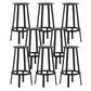 Contemporary Backless Barstool Round Seat Armless Bar Stools with 4 Metal Legs Black 8 Piece Set Clearhalo 'Bar Furniture' 'Bar Stools' 'bar_stools' 'furn' 'furn_bar_stools' 'Furniture' 'Kitchen & Dining Furniture' 5724769