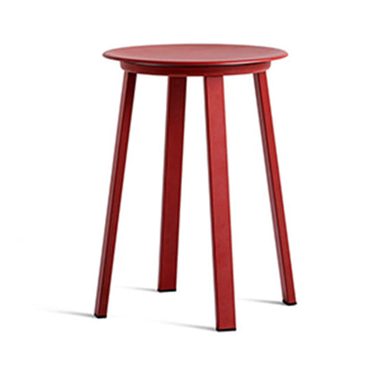 Contemporary Backless Barstool Round Seat Armless Bar Stools with 4 Metal Legs Red 1 Piece Short Stool(20"H) Clearhalo 'Bar Furniture' 'Bar Stools' 'bar_stools' 'furn' 'furn_bar_stools' 'Furniture' 'Kitchen & Dining Furniture' 5724770