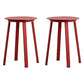 Contemporary Backless Barstool Round Seat Armless Bar Stools with 4 Metal Legs Red 2 Piece Set Short Stool(20"H) Clearhalo 'Bar Furniture' 'Bar Stools' 'bar_stools' 'furn' 'furn_bar_stools' 'Furniture' 'Kitchen & Dining Furniture' 5724772