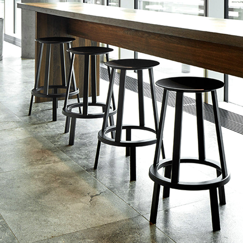 Contemporary Backless Barstool Round Seat Armless Bar Stools with 4 Metal Legs Clearhalo 'Bar Furniture' 'Bar Stools' 'bar_stools' 'furn' 'furn_bar_stools' 'Furniture' 'Kitchen & Dining Furniture' 5724773