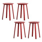 Contemporary Backless Barstool Round Seat Armless Bar Stools with 4 Metal Legs Red 4 Piece Set Short Stool(20"H) Clearhalo 'Bar Furniture' 'Bar Stools' 'bar_stools' 'furn' 'furn_bar_stools' 'Furniture' 'Kitchen & Dining Furniture' 5724774