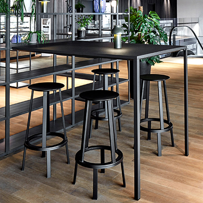 Contemporary Backless Barstool Round Seat Armless Bar Stools with 4 Metal Legs Clearhalo 'Bar Furniture' 'Bar Stools' 'bar_stools' 'furn' 'furn_bar_stools' 'Furniture' 'Kitchen & Dining Furniture' 5724775