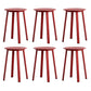 Contemporary Backless Barstool Round Seat Armless Bar Stools with 4 Metal Legs Red 6 Piece Set Short Stool(20"H) Clearhalo 'Bar Furniture' 'Bar Stools' 'bar_stools' 'furn' 'furn_bar_stools' 'Furniture' 'Kitchen & Dining Furniture' 5724777
