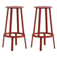 Contemporary Backless Barstool Round Seat Armless Bar Stools with 4 Metal Legs Red 2 Piece Set Clearhalo 'Bar Furniture' 'Bar Stools' 'bar_stools' 'furn' 'furn_bar_stools' 'Furniture' 'Kitchen & Dining Furniture' 5724781