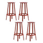 Contemporary Backless Barstool Round Seat Armless Bar Stools with 4 Metal Legs Red 4 Piece Set Clearhalo 'Bar Furniture' 'Bar Stools' 'bar_stools' 'furn' 'furn_bar_stools' 'Furniture' 'Kitchen & Dining Furniture' 5724782