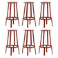 Contemporary Backless Barstool Round Seat Armless Bar Stools with 4 Metal Legs Red 6 Piece Set Clearhalo 'Bar Furniture' 'Bar Stools' 'bar_stools' 'furn' 'furn_bar_stools' 'Furniture' 'Kitchen & Dining Furniture' 5724783