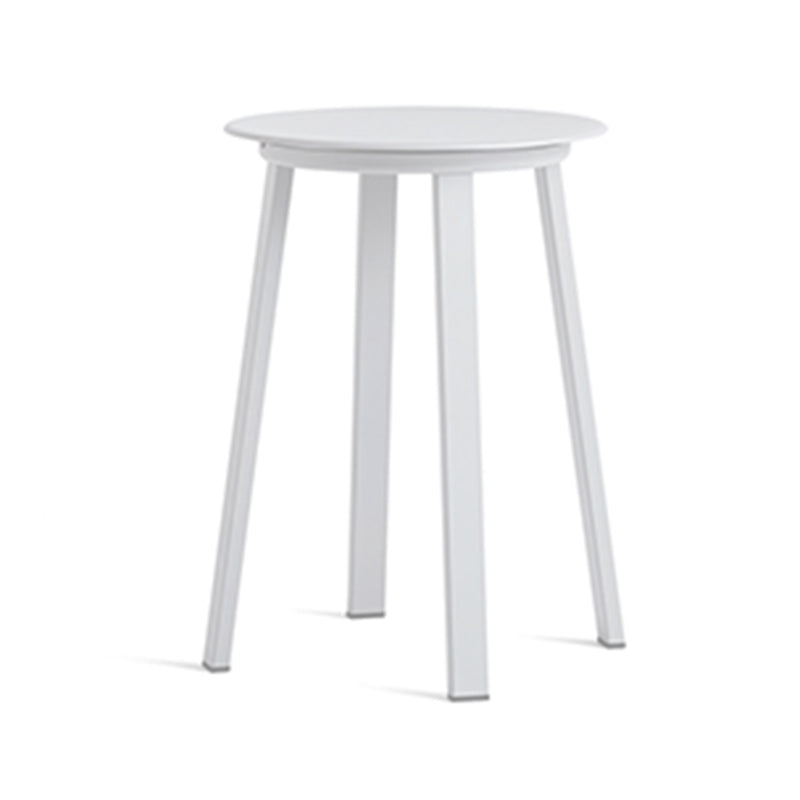 Contemporary Backless Barstool Round Seat Armless Bar Stools with 4 Metal Legs White 1 Piece Short Stool(20"H) Clearhalo 'Bar Furniture' 'Bar Stools' 'bar_stools' 'furn' 'furn_bar_stools' 'Furniture' 'Kitchen & Dining Furniture' 5724785