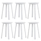 Contemporary Backless Barstool Round Seat Armless Bar Stools with 4 Metal Legs White 6 Piece Set Short Stool(20"H) Clearhalo 'Bar Furniture' 'Bar Stools' 'bar_stools' 'furn' 'furn_bar_stools' 'Furniture' 'Kitchen & Dining Furniture' 5724788