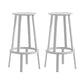 Contemporary Backless Barstool Round Seat Armless Bar Stools with 4 Metal Legs White 2 Piece Set Clearhalo 'Bar Furniture' 'Bar Stools' 'bar_stools' 'furn' 'furn_bar_stools' 'Furniture' 'Kitchen & Dining Furniture' 5724791