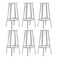 Contemporary Backless Barstool Round Seat Armless Bar Stools with 4 Metal Legs White 6 Piece Set Clearhalo 'Bar Furniture' 'Bar Stools' 'bar_stools' 'furn' 'furn_bar_stools' 'Furniture' 'Kitchen & Dining Furniture' 5724793