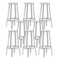 Contemporary Backless Barstool Round Seat Armless Bar Stools with 4 Metal Legs White 8 Piece Set Clearhalo 'Bar Furniture' 'Bar Stools' 'bar_stools' 'furn' 'furn_bar_stools' 'Furniture' 'Kitchen & Dining Furniture' 5724794