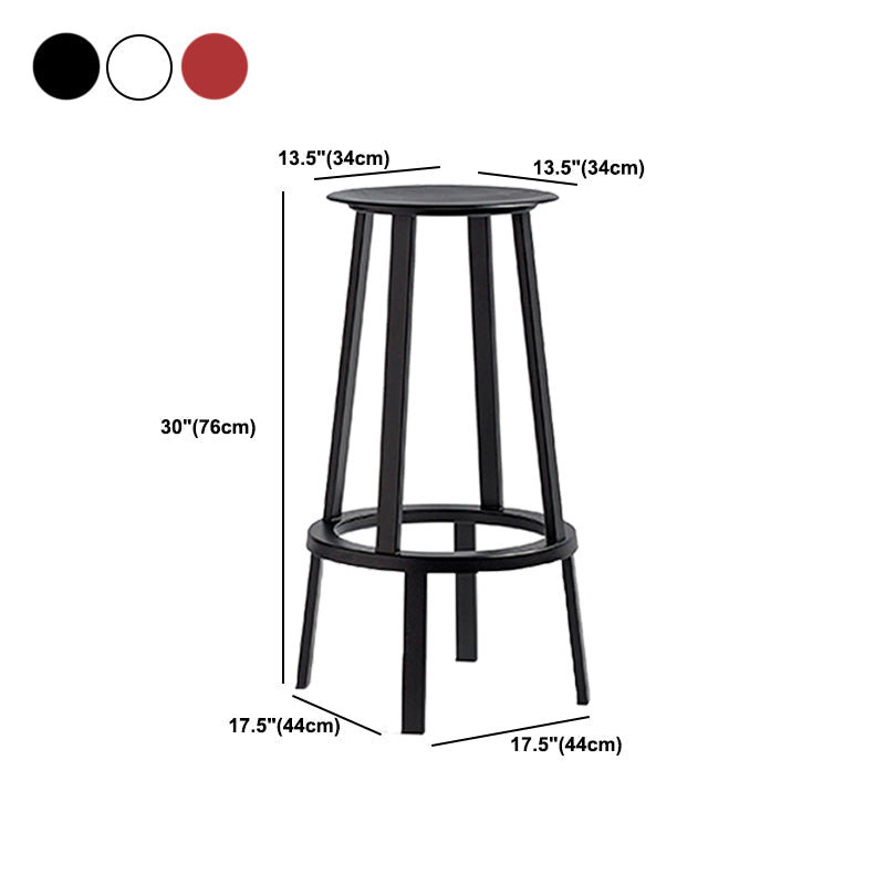Contemporary Backless Barstool Round Seat Armless Bar Stools with 4 Metal Legs Clearhalo 'Bar Furniture' 'Bar Stools' 'bar_stools' 'furn' 'furn_bar_stools' 'Furniture' 'Kitchen & Dining Furniture' 5724797