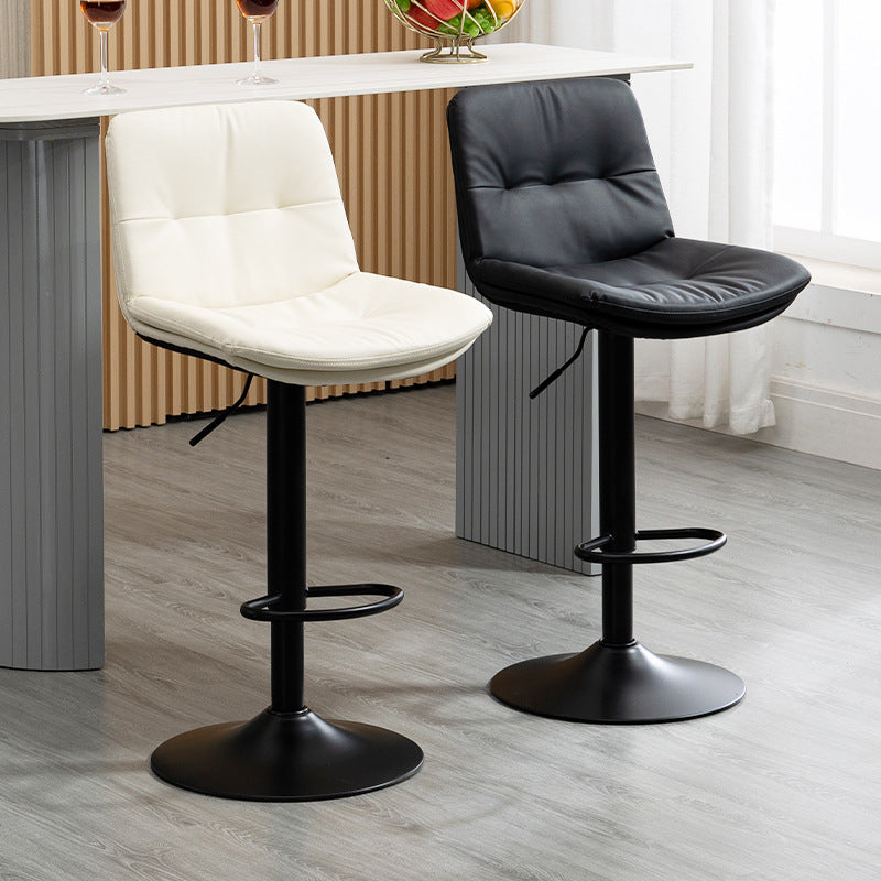 Contemporary Metal Barstool Faux Leather Footrest Adjustable Low Back Counter Stool Clearhalo 'Bar Furniture' 'Bar Stools' 'bar_stools' 'furn' 'furn_bar_stools' 'Furniture' 'Kitchen & Dining Furniture' 5724798