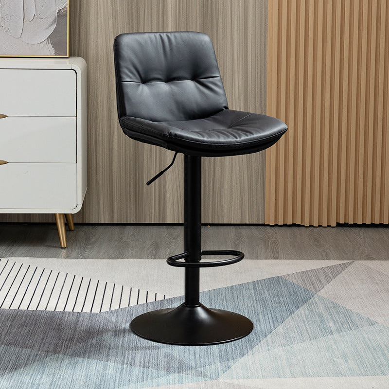 Contemporary Metal Barstool Faux Leather Footrest Adjustable Low Back Counter Stool Clearhalo 'Bar Furniture' 'Bar Stools' 'bar_stools' 'furn' 'furn_bar_stools' 'Furniture' 'Kitchen & Dining Furniture' 5724802