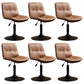 Contemporary Metal Barstool Faux Leather Footrest Adjustable Low Back Counter Stool Brown 6 Piece Set Short Stool(22"H) Clearhalo 'Bar Furniture' 'Bar Stools' 'bar_stools' 'furn' 'furn_bar_stools' 'Furniture' 'Kitchen & Dining Furniture' 5724805