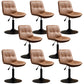 Contemporary Metal Barstool Faux Leather Footrest Adjustable Low Back Counter Stool Brown 8 Piece Set Short Stool(22"H) Clearhalo 'Bar Furniture' 'Bar Stools' 'bar_stools' 'furn' 'furn_bar_stools' 'Furniture' 'Kitchen & Dining Furniture' 5724806