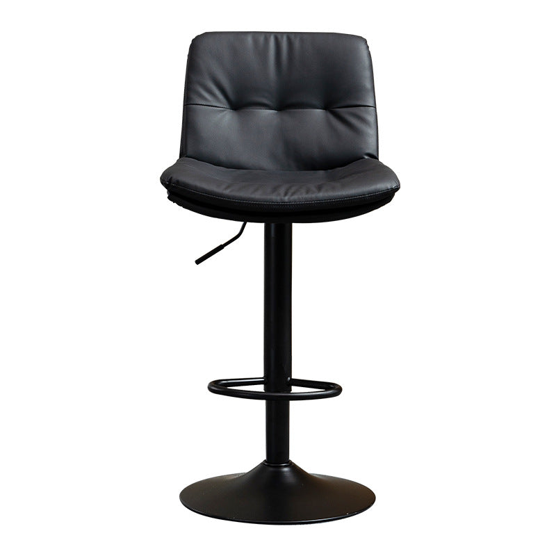 Contemporary Metal Barstool Faux Leather Footrest Adjustable Low Back Counter Stool Clearhalo 'Bar Furniture' 'Bar Stools' 'bar_stools' 'furn' 'furn_bar_stools' 'Furniture' 'Kitchen & Dining Furniture' 5724807