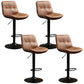 Contemporary Metal Barstool Faux Leather Footrest Adjustable Low Back Counter Stool Brown 4 Piece Set Bar Stool(31"H) Clearhalo 'Bar Furniture' 'Bar Stools' 'bar_stools' 'furn' 'furn_bar_stools' 'Furniture' 'Kitchen & Dining Furniture' 5724812