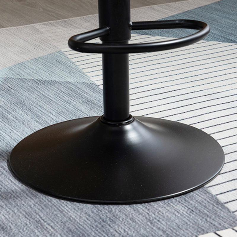 Contemporary Metal Barstool Faux Leather Footrest Adjustable Low Back Counter Stool Clearhalo 'Bar Furniture' 'Bar Stools' 'bar_stools' 'furn' 'furn_bar_stools' 'Furniture' 'Kitchen & Dining Furniture' 5724814
