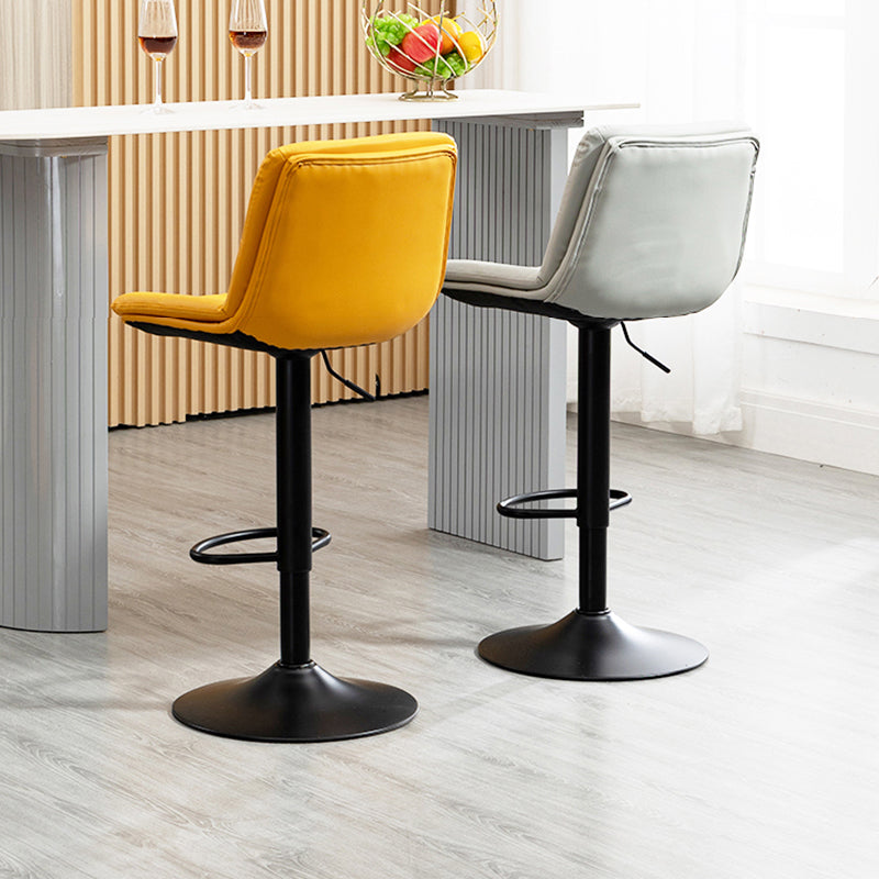 Contemporary Metal Barstool Faux Leather Footrest Adjustable Low Back Counter Stool Clearhalo 'Bar Furniture' 'Bar Stools' 'bar_stools' 'furn' 'furn_bar_stools' 'Furniture' 'Kitchen & Dining Furniture' 5724817