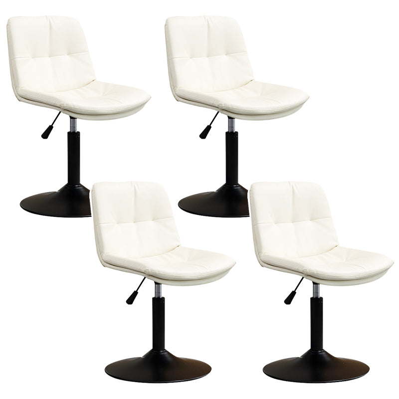 Contemporary Metal Barstool Faux Leather Footrest Adjustable Low Back Counter Stool White 4 Piece Set Short Stool(22"H) Clearhalo 'Bar Furniture' 'Bar Stools' 'bar_stools' 'furn' 'furn_bar_stools' 'Furniture' 'Kitchen & Dining Furniture' 5724820