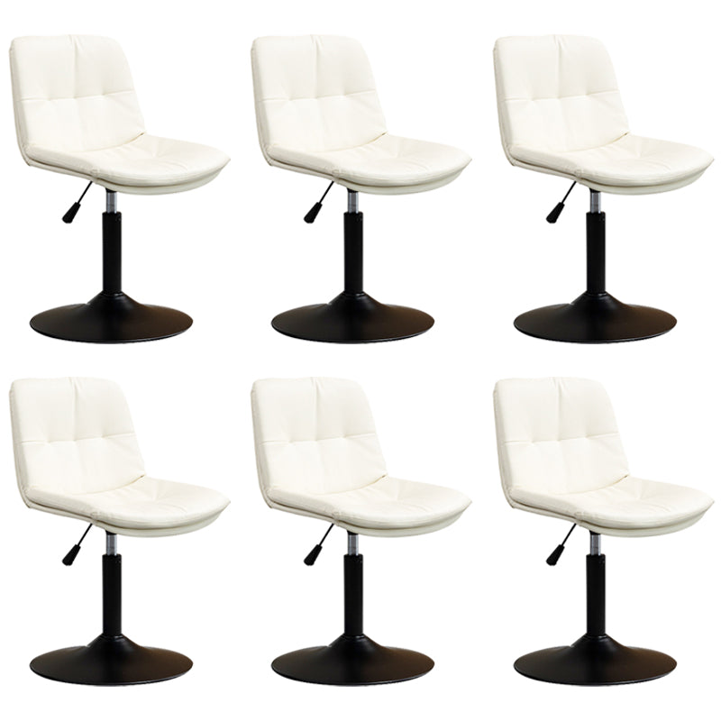 Contemporary Metal Barstool Faux Leather Footrest Adjustable Low Back Counter Stool White 6 Piece Set Short Stool(22"H) Clearhalo 'Bar Furniture' 'Bar Stools' 'bar_stools' 'furn' 'furn_bar_stools' 'Furniture' 'Kitchen & Dining Furniture' 5724821