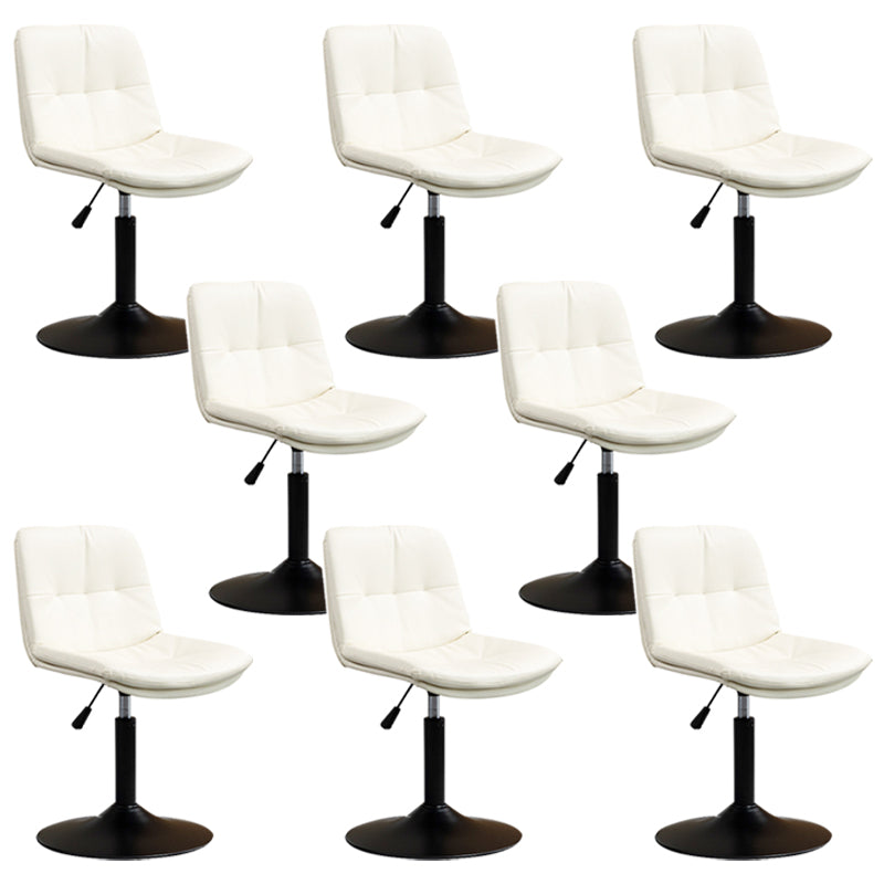 Contemporary Metal Barstool Faux Leather Footrest Adjustable Low Back Counter Stool White 8 Piece Set Short Stool(22"H) Clearhalo 'Bar Furniture' 'Bar Stools' 'bar_stools' 'furn' 'furn_bar_stools' 'Furniture' 'Kitchen & Dining Furniture' 5724822