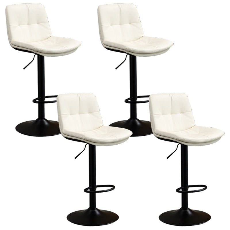 Contemporary Metal Barstool Faux Leather Footrest Adjustable Low Back Counter Stool White 4 Piece Set Bar Stool(31"H) Clearhalo 'Bar Furniture' 'Bar Stools' 'bar_stools' 'furn' 'furn_bar_stools' 'Furniture' 'Kitchen & Dining Furniture' 5724825