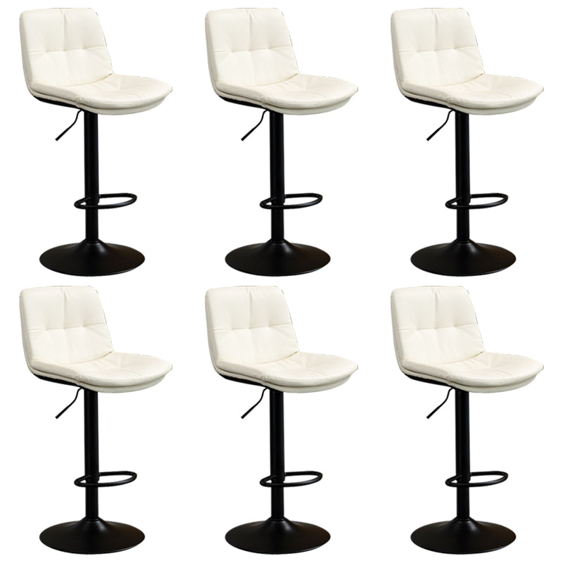Contemporary Metal Barstool Faux Leather Footrest Adjustable Low Back Counter Stool White 6 Piece Set Bar Stool(31"H) Clearhalo 'Bar Furniture' 'Bar Stools' 'bar_stools' 'furn' 'furn_bar_stools' 'Furniture' 'Kitchen & Dining Furniture' 5724826