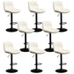 Contemporary Metal Barstool Faux Leather Footrest Adjustable Low Back Counter Stool White 8 Piece Set Bar Stool(31"H) Clearhalo 'Bar Furniture' 'Bar Stools' 'bar_stools' 'furn' 'furn_bar_stools' 'Furniture' 'Kitchen & Dining Furniture' 5724827