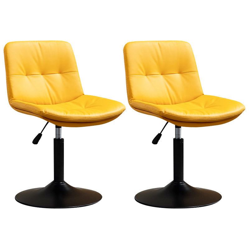 Contemporary Metal Barstool Faux Leather Footrest Adjustable Low Back Counter Stool Yellow 2 Piece Set Short Stool(22"H) Clearhalo 'Bar Furniture' 'Bar Stools' 'bar_stools' 'furn' 'furn_bar_stools' 'Furniture' 'Kitchen & Dining Furniture' 5724829