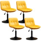 Contemporary Metal Barstool Faux Leather Footrest Adjustable Low Back Counter Stool Yellow 4 Piece Set Short Stool(22"H) Clearhalo 'Bar Furniture' 'Bar Stools' 'bar_stools' 'furn' 'furn_bar_stools' 'Furniture' 'Kitchen & Dining Furniture' 5724830