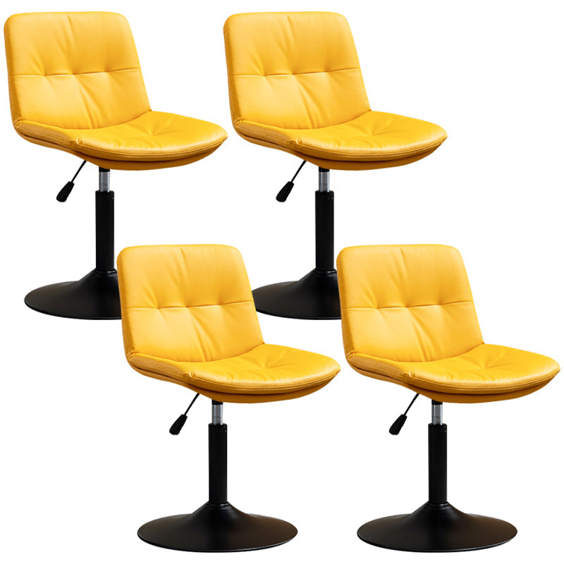Contemporary Metal Barstool Faux Leather Footrest Adjustable Low Back Counter Stool Yellow 4 Piece Set Short Stool(22"H) Clearhalo 'Bar Furniture' 'Bar Stools' 'bar_stools' 'furn' 'furn_bar_stools' 'Furniture' 'Kitchen & Dining Furniture' 5724830